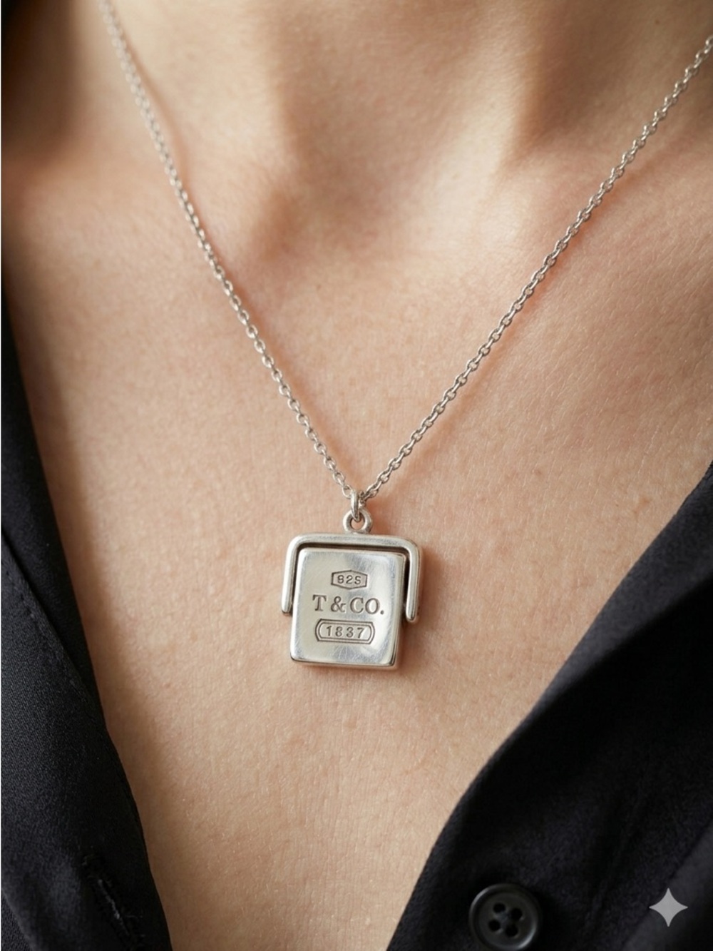 Tiffany & Co. Silver 1837 Spinning Padlock Pendant Necklace